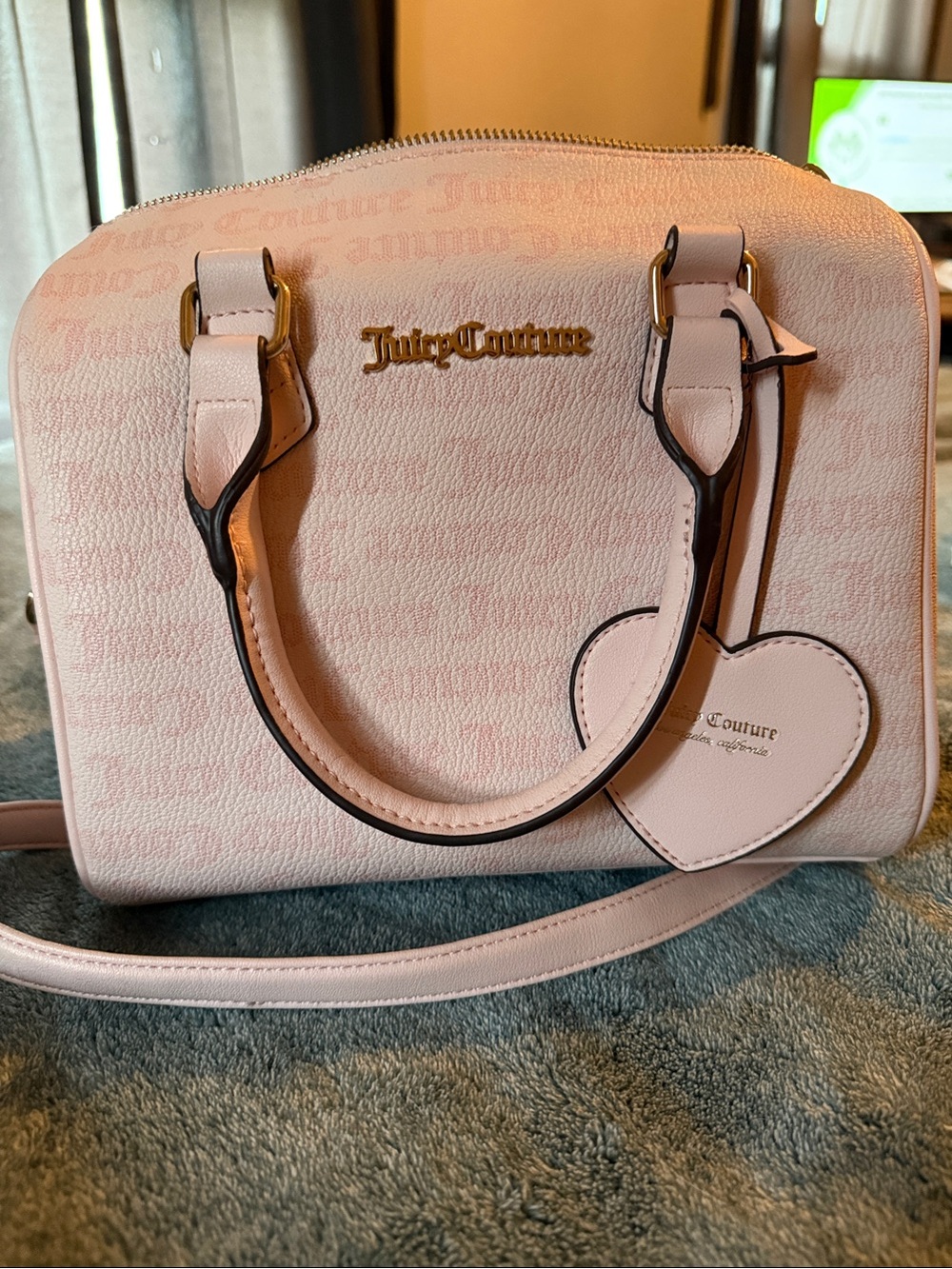 Juicy Couture Blush Pink Dome Satchel with Heart Tag NWOT